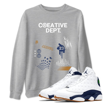 13s Midnight Navy Shirts To Match Jordans Creative Dept sneaker match tees Air Jordan 13 Midnight Navy Tee SNRT Sneaker Release Tees unisex cotton Heather Grey 1 crew neck shirts