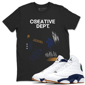 13s Midnight Navy Shirts To Match Jordans Creative Dept sneaker match tees Air Jordan 13 Midnight Navy Tee SNRT Sneaker Release Tees unisex cotton Black 1 crew neck shirts