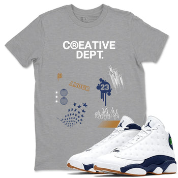 13s Midnight Navy Shirts To Match Jordans Creative Dept sneaker match tees Air Jordan 13 Midnight Navy Tee SNRT Sneaker Release Tees unisex cotton Heather Grey 1 crew neck shirts