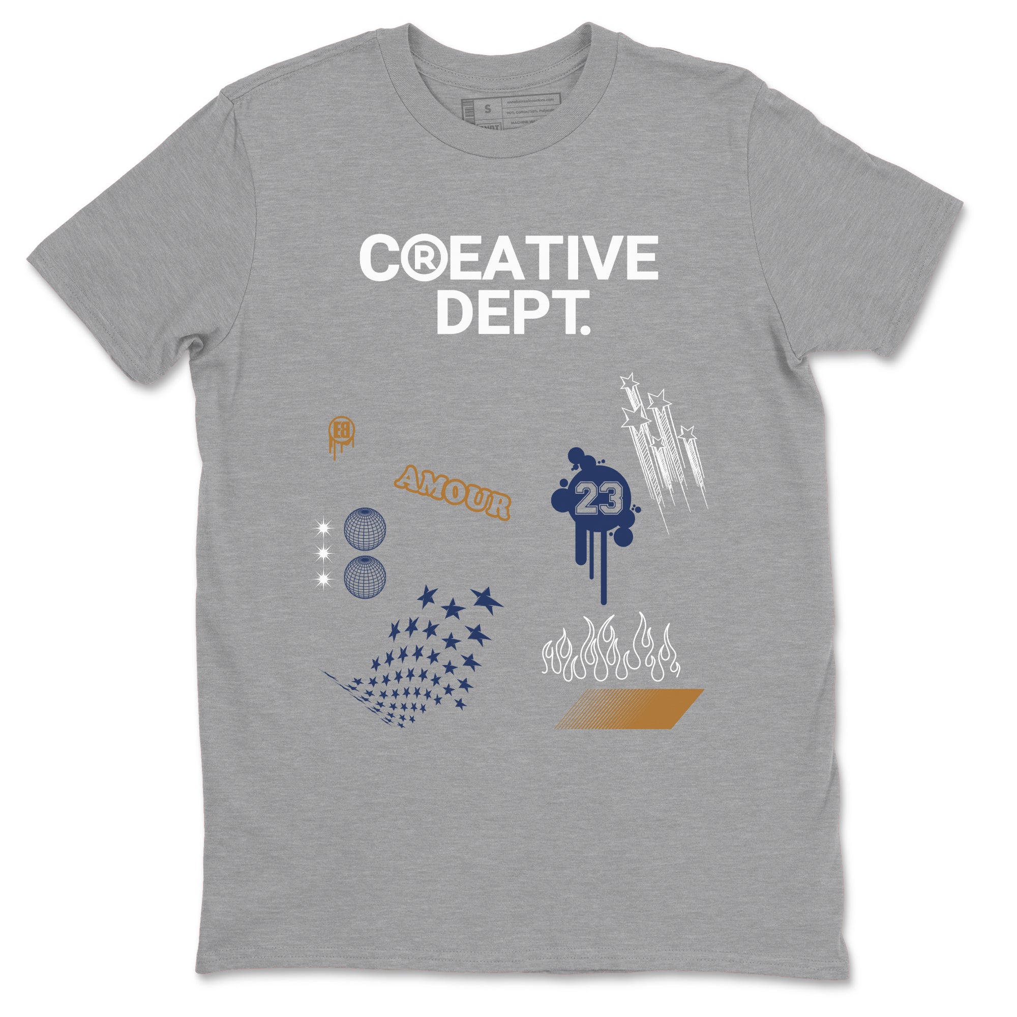 13s Midnight Navy Shirts To Match Jordans Creative Dept sneaker match tees Air Jordan 13 Midnight Navy Tee SNRT Sneaker Release Tees unisex cotton Heather Grey 2 crew neck shirts