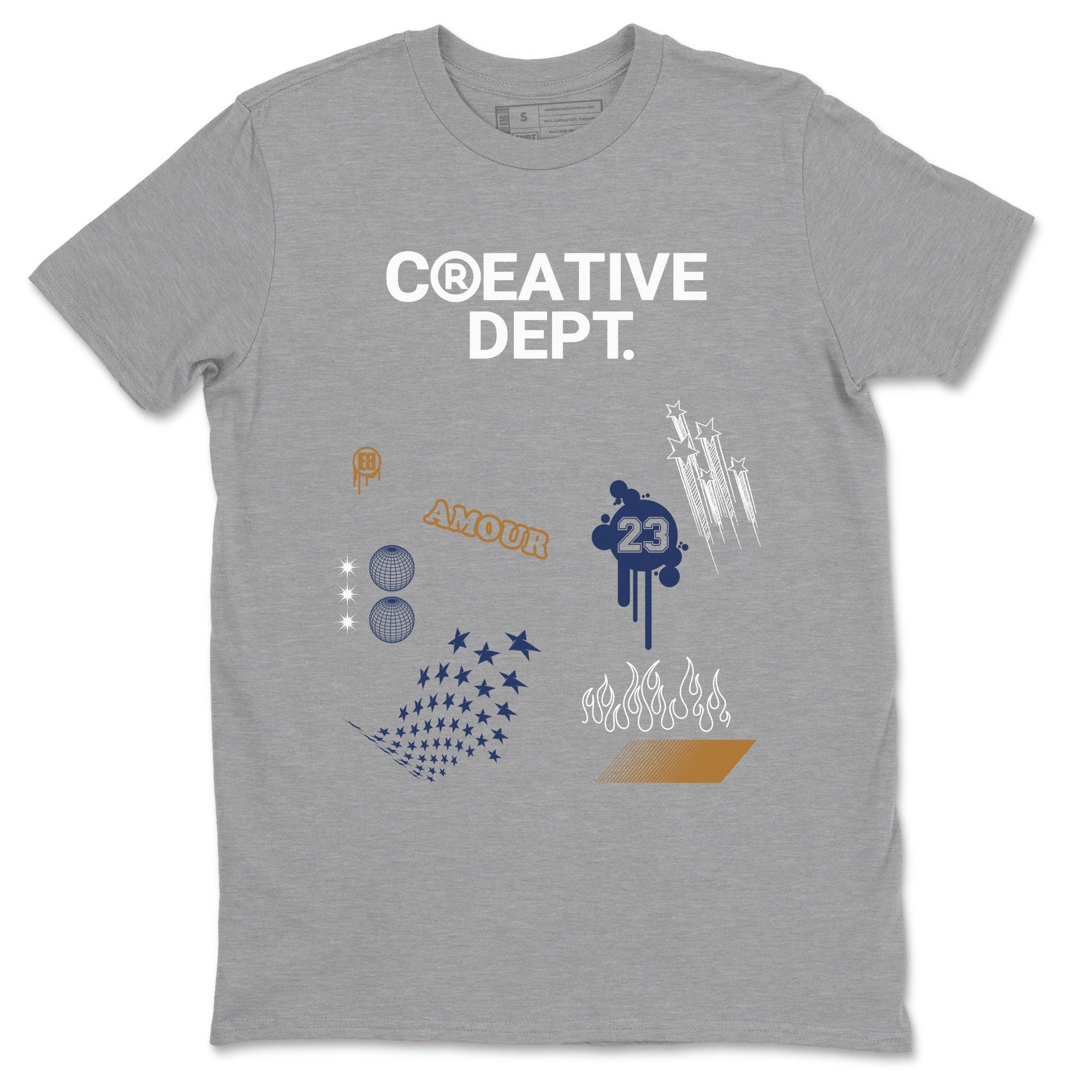 13s Midnight Navy Shirts To Match Jordans Creative Dept sneaker match tees Air Jordan 13 Midnight Navy Tee SNRT Sneaker Release Tees unisex cotton Heather Grey 2 crew neck shirts