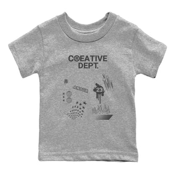 4s Wet Cement Shirts To Match Jordans Creative Dept sneaker match tees Air Jordan 4 Wet Cement Tee SNRT Sneaker Release Tees Youth Baby Heather Grey 2 crew neck shirts