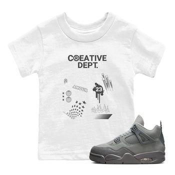 4s Wet Cement Shirts To Match Jordans Creative Dept sneaker match tees Air Jordan 4 Wet Cement Tee SNRT Sneaker Release Tees Youth Baby White 1 crew neck shirts