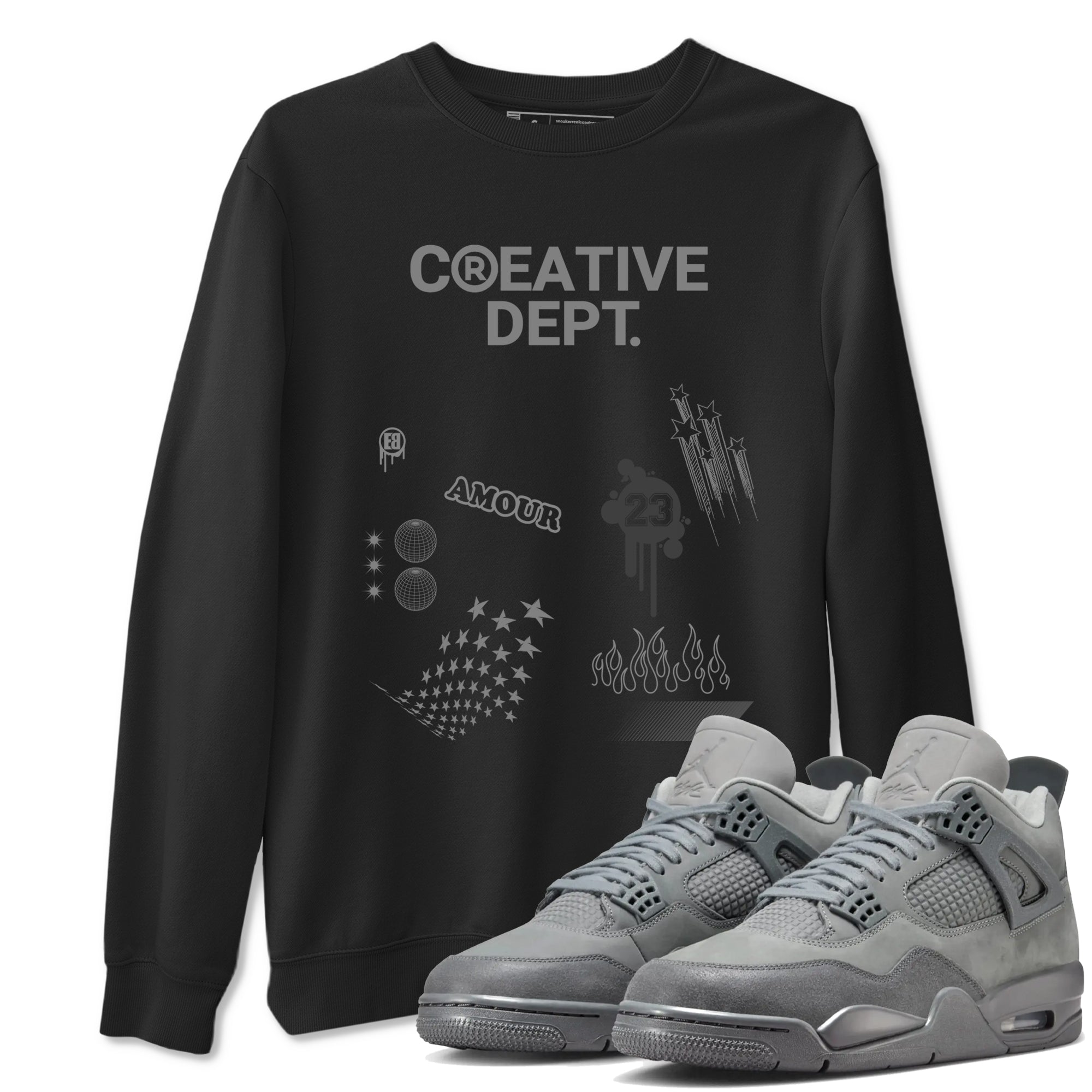 4s Wet Cement Shirts To Match Jordans Creative Dept sneaker match tees Air Jordan 4 Wet Cement Tee SNRT Sneaker Release Tees unisex cotton Black 1 crew neck shirts