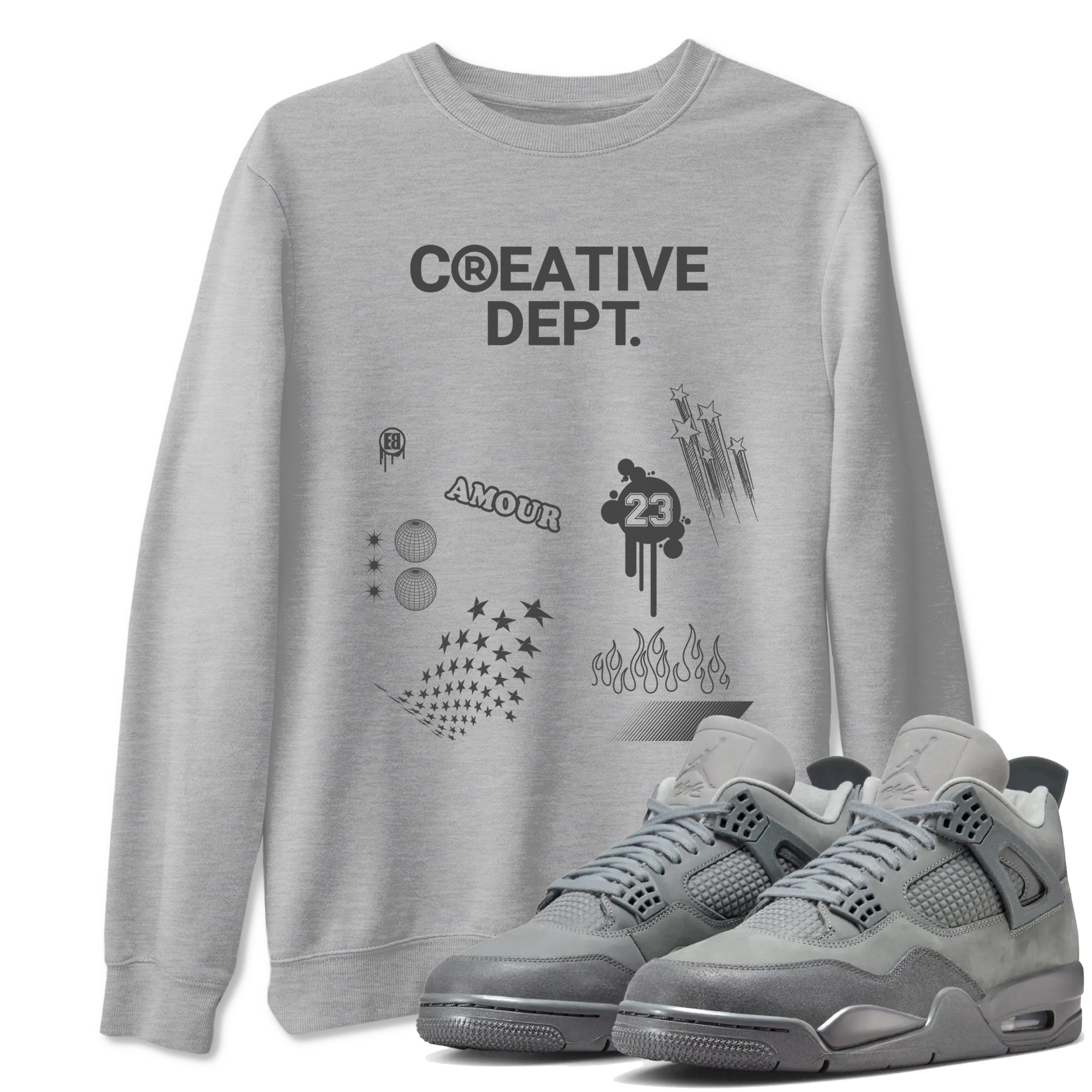 4s Wet Cement Shirts To Match Jordans Creative Dept sneaker match tees Air Jordan 4 Wet Cement Tee SNRT Sneaker Release Tees unisex cotton Heather Grey 1 crew neck shirts