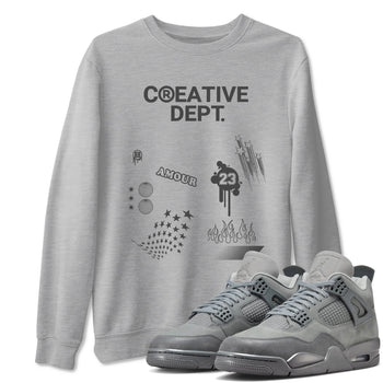 4s Wet Cement Shirts To Match Jordans Creative Dept sneaker match tees Air Jordan 4 Wet Cement Tee SNRT Sneaker Release Tees unisex cotton Heather Grey 1 crew neck shirts
