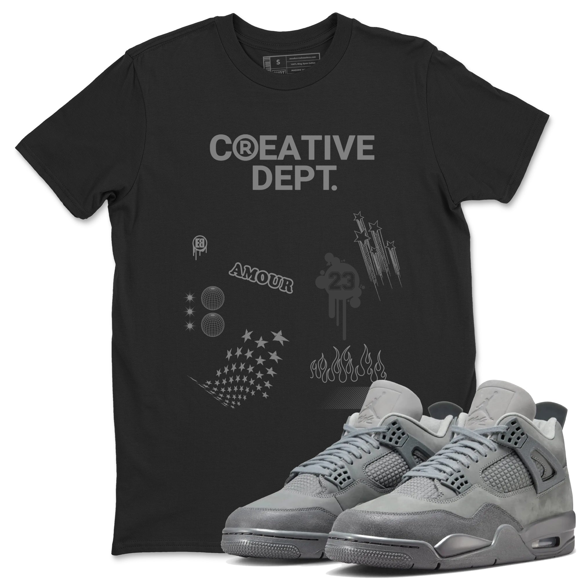 4s Wet Cement Shirts To Match Jordans Creative Dept sneaker match tees Air Jordan 4 Wet Cement Tee SNRT Sneaker Release Tees unisex cotton Black 1 crew neck shirts