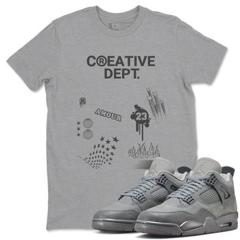 4s Wet Cement Shirts To Match Jordans Creative Dept sneaker match tees Air Jordan 4 Wet Cement Tee SNRT Sneaker Release Tees unisex cotton Heather Grey 1 crew neck shirts
