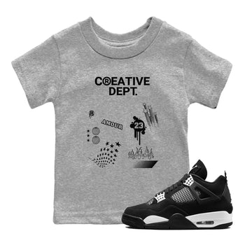 4s White Thunder Shirts To Match Jordans Creative Dept sneaker match tees Air Jordan 4 White Thunder Tee SNRT Sneaker Release Tees Youth Baby Heather Grey 1 crew neck shirts