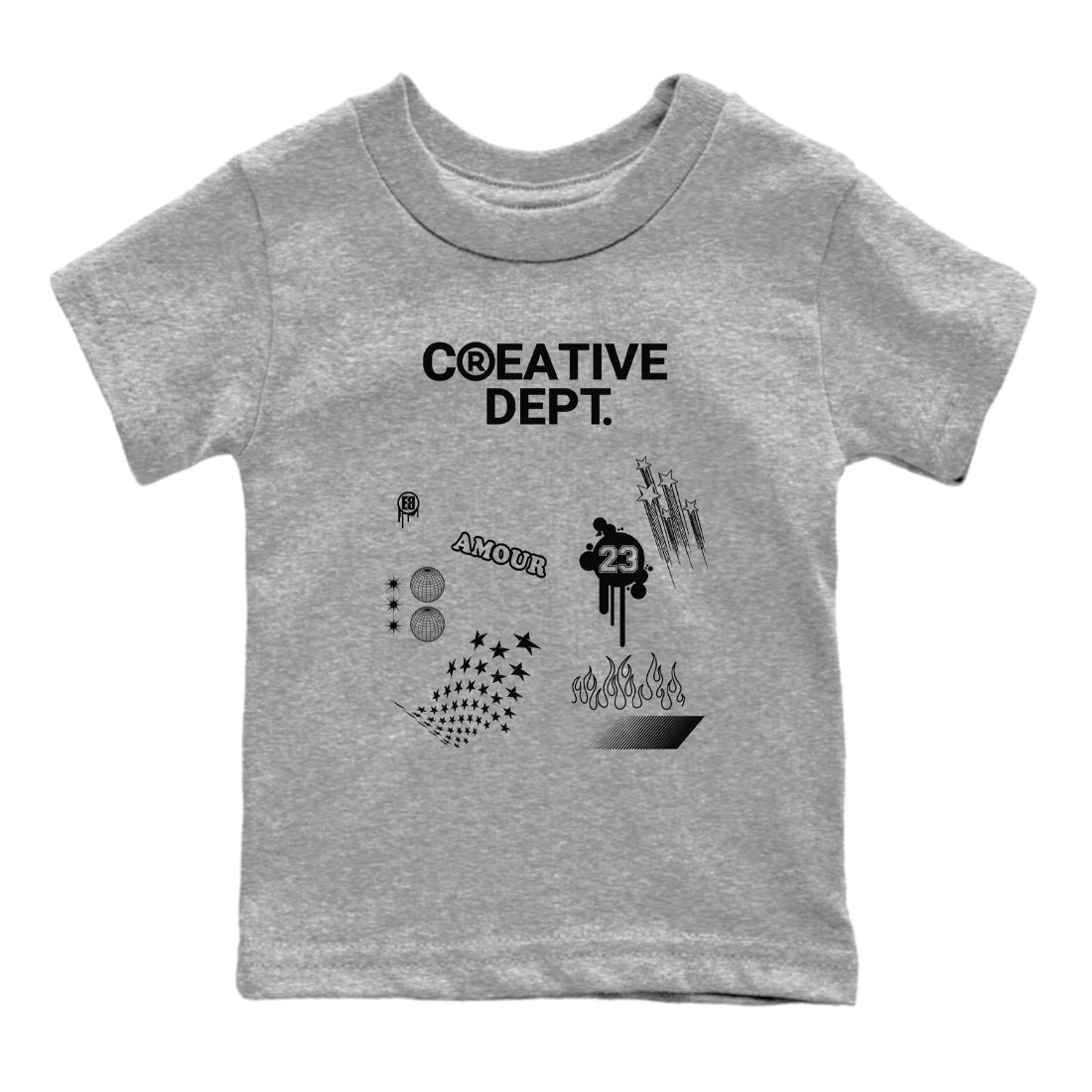 4s White Thunder Shirts To Match Jordans Creative Dept sneaker match tees Air Jordan 4 White Thunder Tee SNRT Sneaker Release Tees Youth Baby Heather Grey 2 crew neck shirts