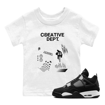 4s White Thunder Shirts To Match Jordans Creative Dept sneaker match tees Air Jordan 4 White Thunder Tee SNRT Sneaker Release Tees Youth Baby White 1 crew neck shirts