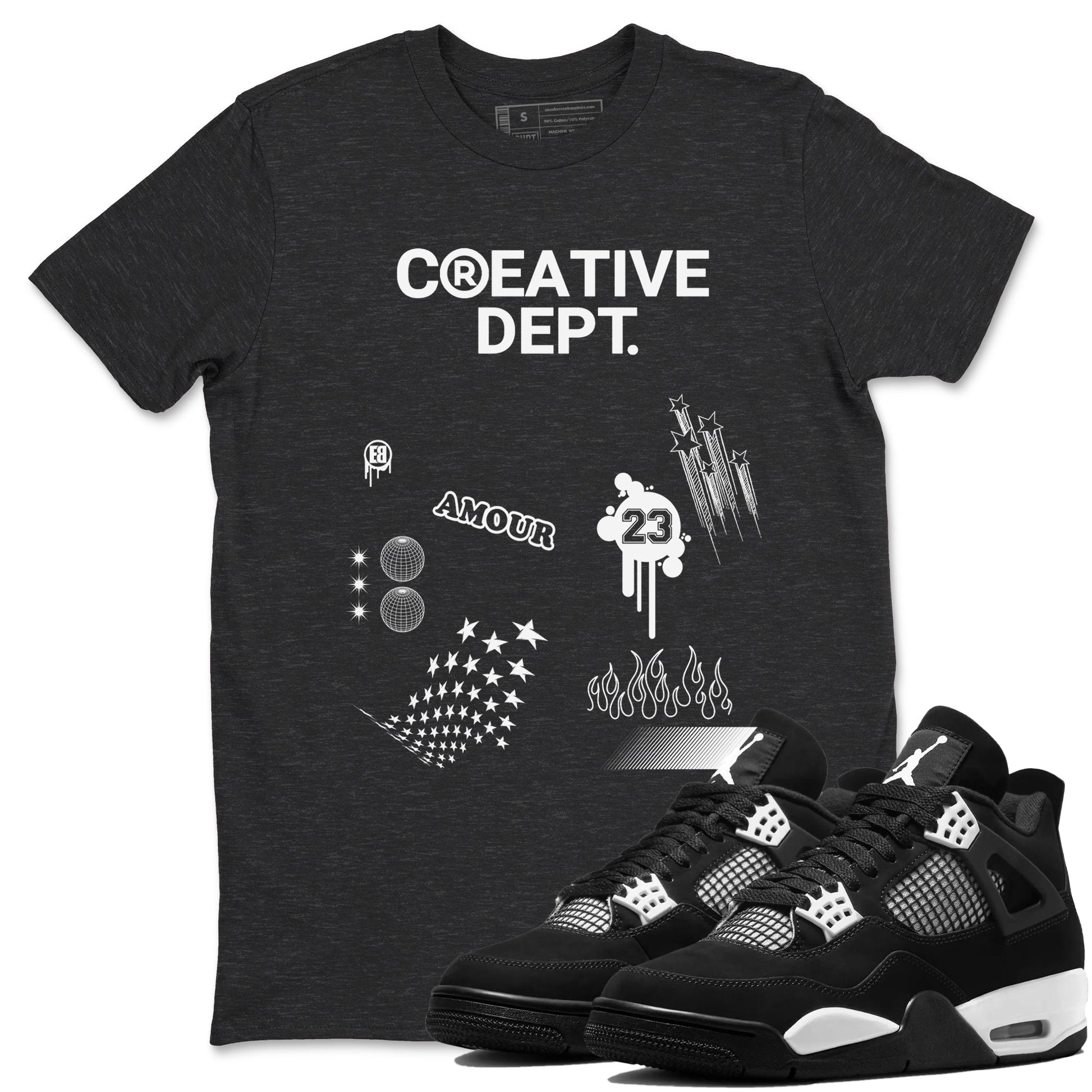 4s White Thunder Shirts To Match Jordans Creative Dept sneaker match tees Air Jordan 4 White Thunder Tee SNRT Sneaker Release Tees unisex cotton Charcoal Heather 1 crew neck shirts