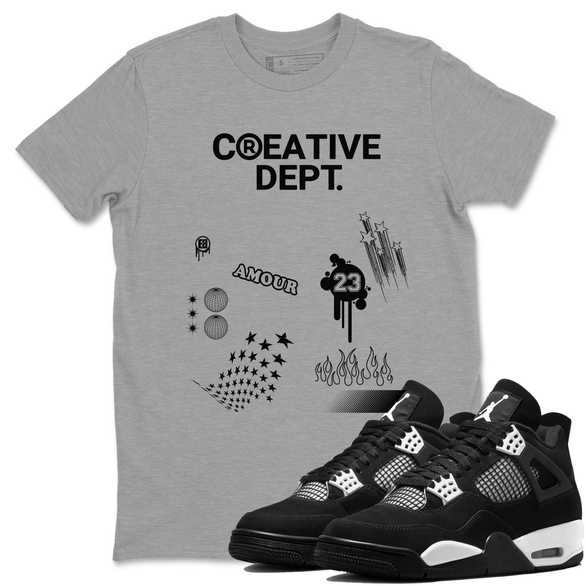 4s White Thunder Shirts To Match Jordans Creative Dept sneaker match tees Air Jordan 4 White Thunder Tee SNRT Sneaker Release Tees unisex cotton Heather Grey 1 crew neck shirts