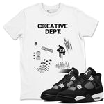 4s White Thunder Shirts To Match Jordans Creative Dept sneaker match tees Air Jordan 4 White Thunder Tee SNRT Sneaker Release Tees unisex cotton White 1 crew neck shirts