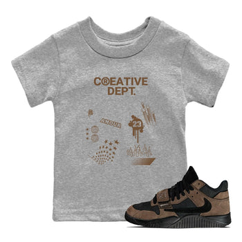 Jordan Jumpman Jack Travis Scott Dark Mocha Shirts To Match Jordans Creative Dept sneaker match tees Jordan Jumpman Jack Travis Scott Dark Mocha Tee SNRT Sneaker Release Tees Youth Baby Heather Grey 1 crew neck shirts