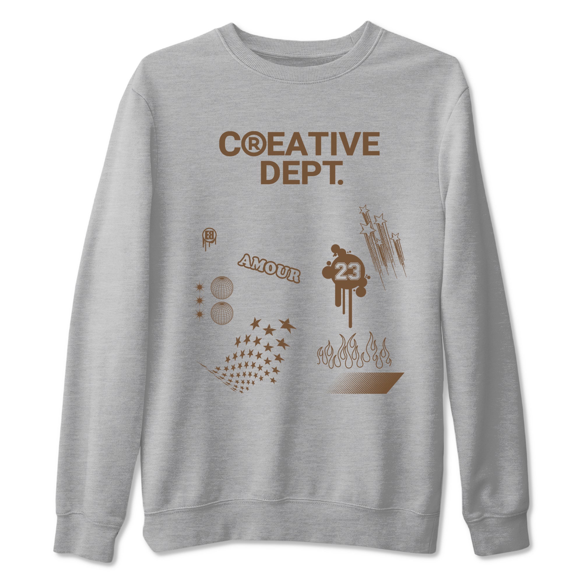 Jordan Jumpman Jack Travis Scott Dark Mocha Shirts To Match Jordans Creative Dept sneaker match tees Jordan Jumpman Jack Travis Scott Dark Mocha Tee SNRT Sneaker Release Tees unisex cotton Heather Grey 2 crew neck shirts