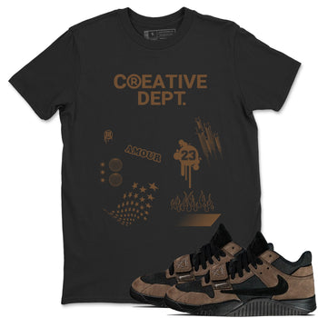Jordan Jumpman Jack Travis Scott Dark Mocha Shirts To Match Jordans Creative Dept sneaker match tees Jordan Jumpman Jack Travis Scott Dark Mocha Tee SNRT Sneaker Release Tees unisex cotton Black 1 crew neck shirts