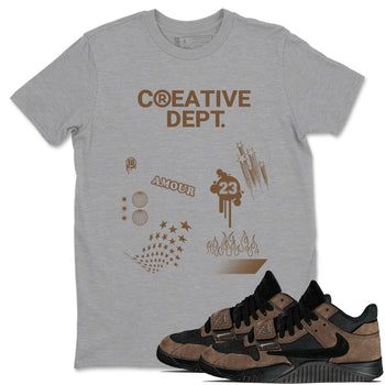 Jordan Jumpman Jack Travis Scott Dark Mocha Shirts To Match Jordans Creative Dept sneaker match tees Jordan Jumpman Jack Travis Scott Dark Mocha Tee SNRT Sneaker Release Tees unisex cotton Heather Grey 1 crew neck shirts