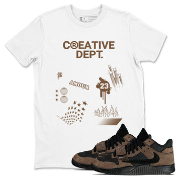 Jordan Jumpman Jack Travis Scott Dark Mocha Shirts To Match Jordans Creative Dept sneaker match tees Jordan Jumpman Jack Travis Scott Dark Mocha Tee SNRT Sneaker Release Tees unisex cotton White 1 crew neck shirts