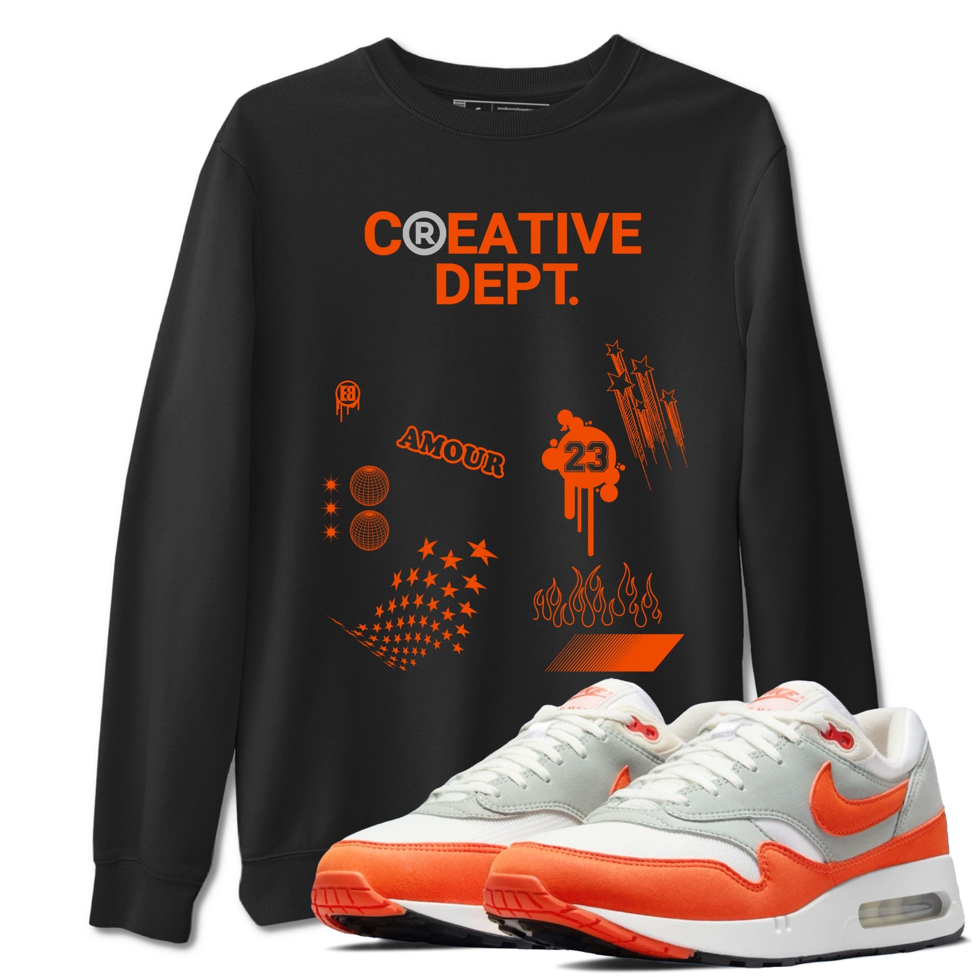Air Max 1 OG '86 'Summit White and Cosmic Clay shirts to match jordans Creative Dept sneaker match tees Air Max 1 Cosmic Clay match shoes to clothes SNRT Sneaker Tees unisex cotton Black 1 shirts