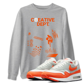 Air Max 1 OG '86 'Summit White and Cosmic Clay shirts to match jordans Creative Dept sneaker match tees Air Max 1 Cosmic Clay match shoes to clothes SNRT Sneaker Tees unisex cotton Heather Grey 1 shirts