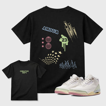 Creative Dept sneaker match t-shirt styled to complete your fit with the sneakers, shown in Black.