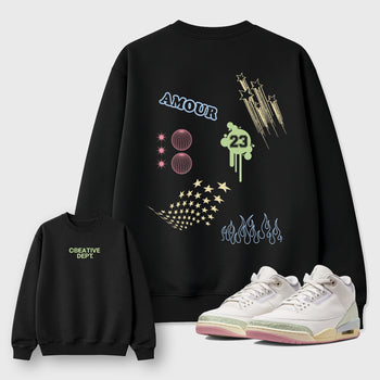 Creative Dept sneaker match t-shirt styled to complete your fit with the sneakers, shown in Black.
