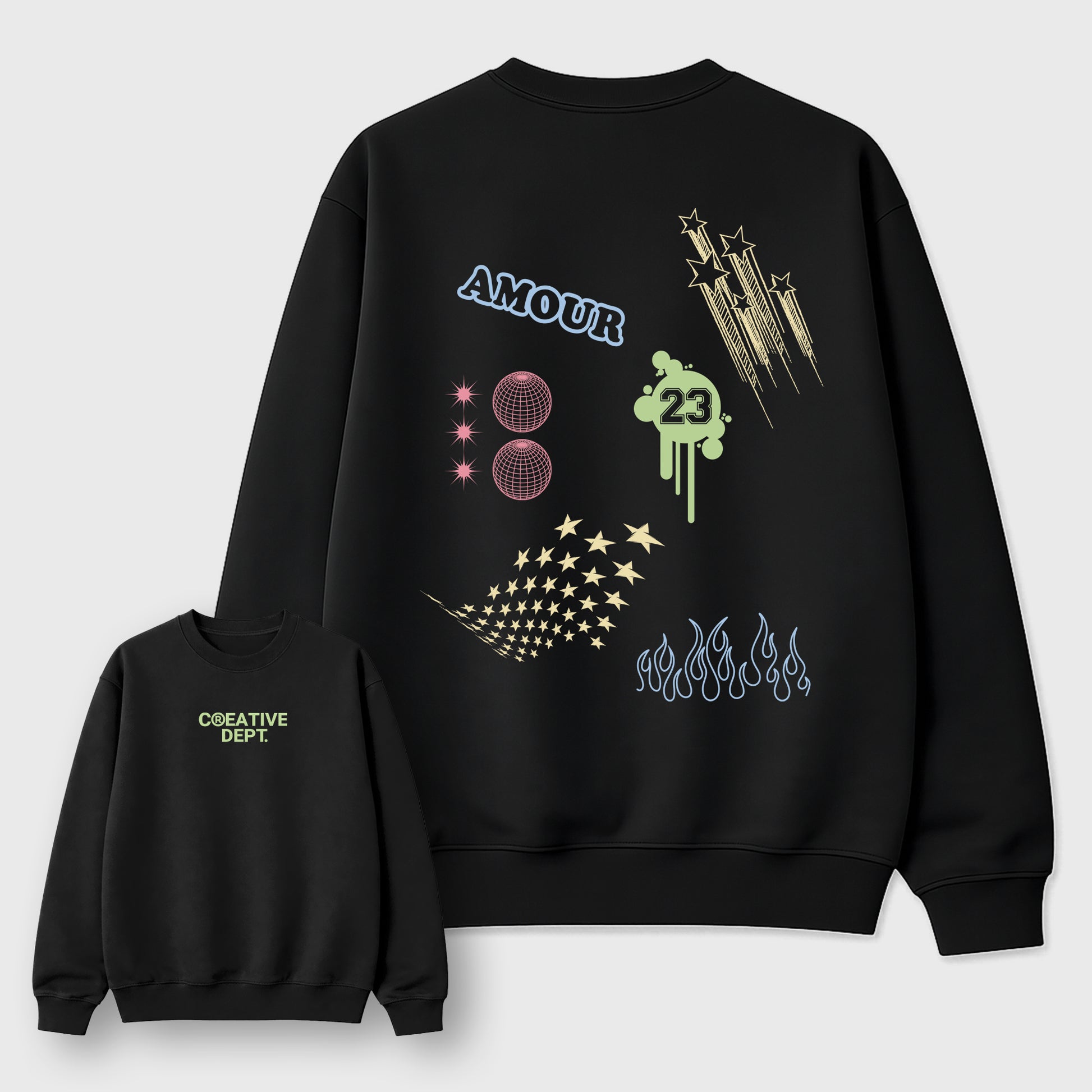 Creative Dept sneaker match t-shirt styled to complete your fit with the sneakers, shown in Black.