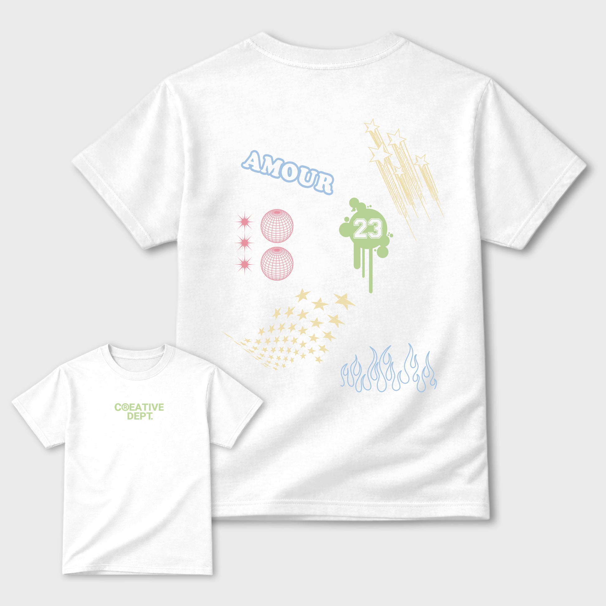 Creative Dept sneaker match t-shirt styled to complete your fit with the sneakers, shown in White.