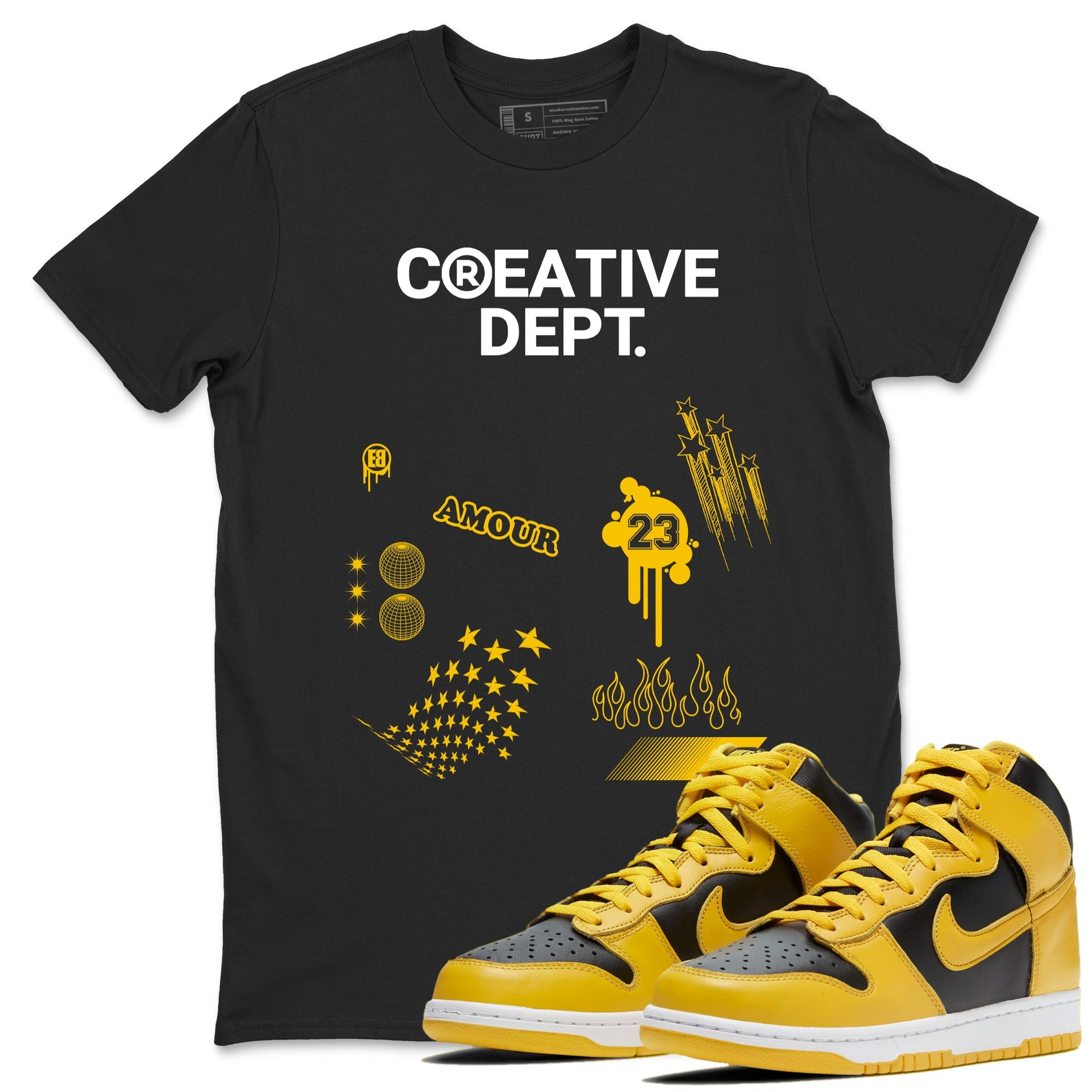 Dunk High Iowa Shirts To Match Jordans Creative Dept Sneaker Shirts Dunk High Pollen SNRT Sneaker Release Tees Unisex Cotton Crew Neck Black 1 crew neck shirts