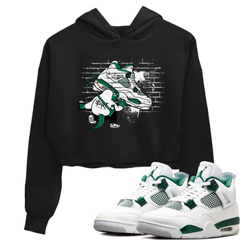 4s Oxidized Green shirts to match jordans Crocodile Artist sneaker match tees Air Jordan 4 Oxidized Green SNRT Sneaker Tees streetwear brand Black 1 crop tee