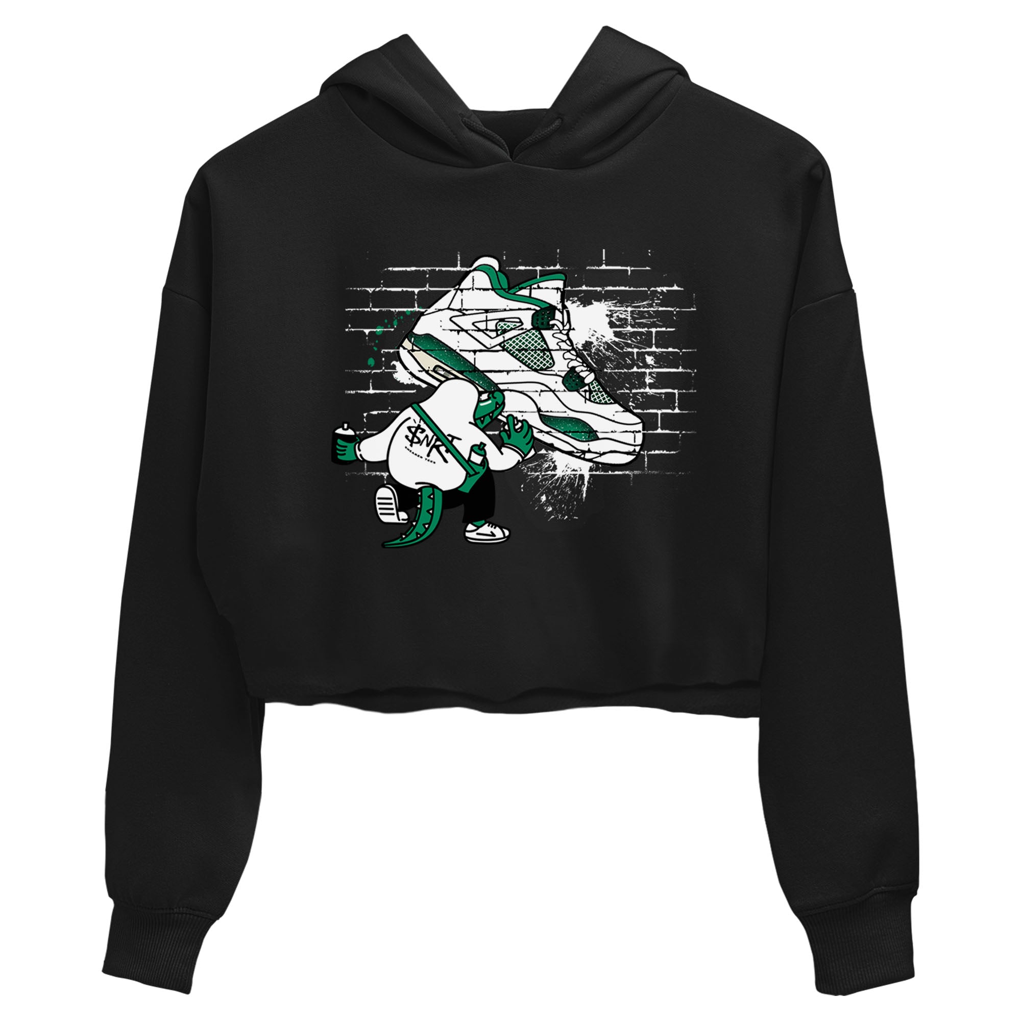 4s Oxidized Green shirts to match jordans Crocodile Artist sneaker match tees Air Jordan 4 Oxidized Green SNRT Sneaker Tees streetwear brand Black 2 crop tee