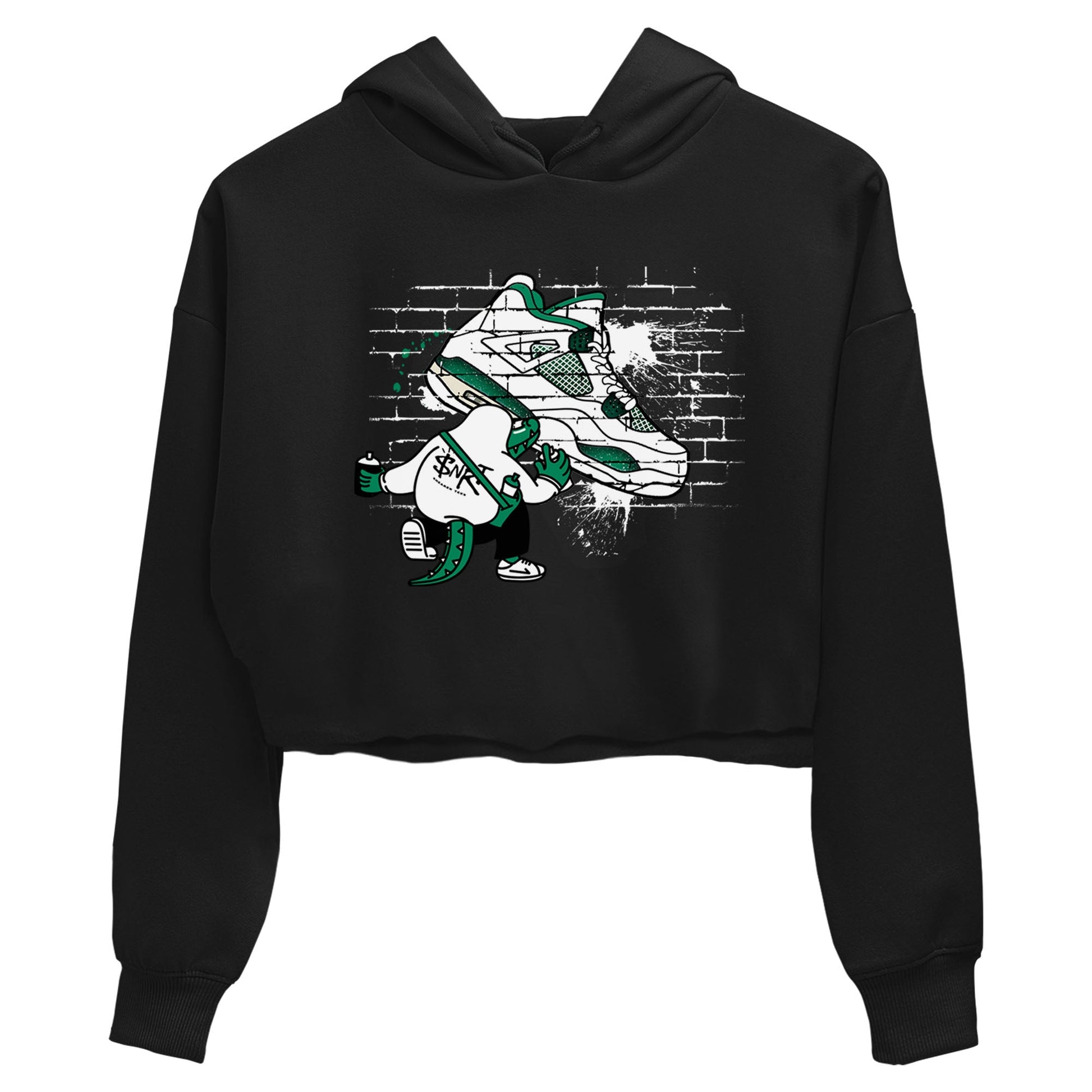 4s Oxidized Green shirts to match jordans Crocodile Artist sneaker match tees Air Jordan 4 Oxidized Green SNRT Sneaker Tees streetwear brand Black 2 crop tee