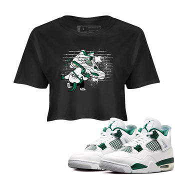 4s Oxidized Green shirts to match jordans Crocodile Artist sneaker match tees Air Jordan 4 Oxidized Green SNRT Sneaker Tees streetwear brand Black 1 crop tee