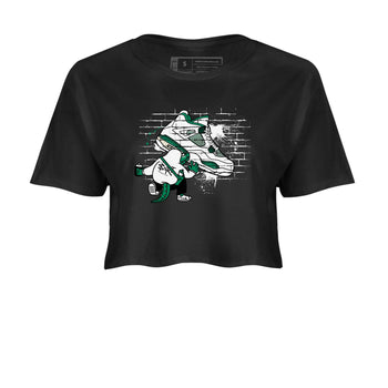 4s Oxidized Green shirts to match jordans Crocodile Artist sneaker match tees Air Jordan 4 Oxidized Green SNRT Sneaker Tees streetwear brand Black 2 crop tee