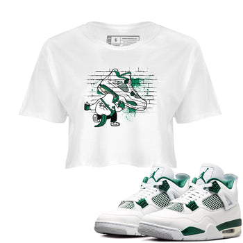 4s Oxidized Green shirts to match jordans Crocodile Artist sneaker match tees Air Jordan 4 Oxidized Green SNRT Sneaker Tees streetwear brand White 1 crop tee
