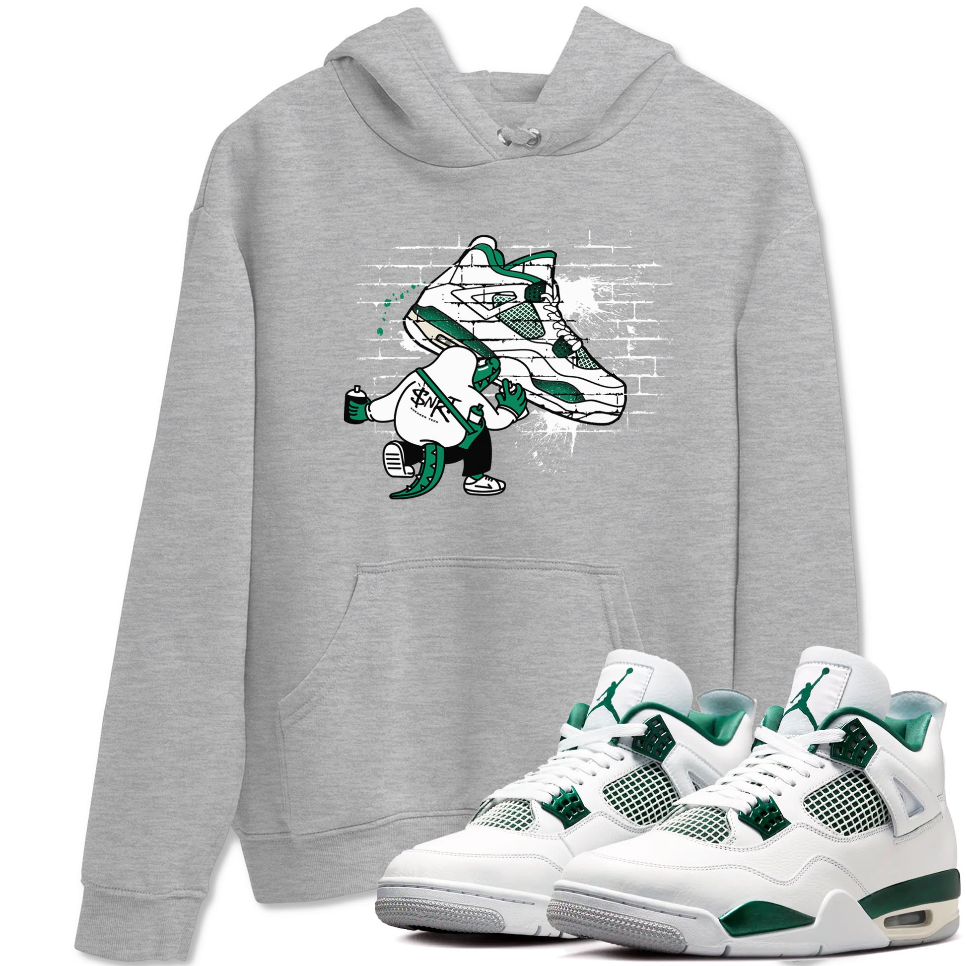 4s Oxidized Green shirts to match jordans Crocodile Artist sneaker match tees Air Jordan 4 Oxidized Green SNRT Sneaker Tees streetwear brand Heather Grey 1 unisex cotton tee