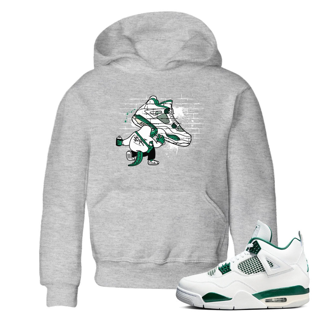 4s Oxidized Green shirts to match jordans Crocodile Artist sneaker match tees Air Jordan 4 Oxidized Green SNRT Sneaker Tees streetwear brand Baby and Youth Heather Grey 1 cotton tee