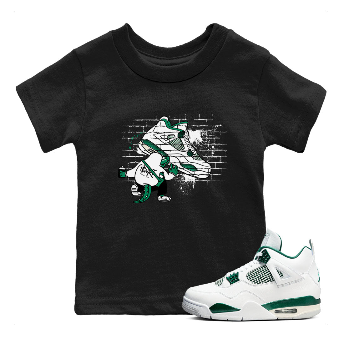 4s Oxidized Green shirts to match jordans Crocodile Artist sneaker match tees Air Jordan 4 Oxidized Green SNRT Sneaker Tees streetwear brand Baby and Youth Black 1 cotton tee