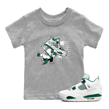 4s Oxidized Green shirts to match jordans Crocodile Artist sneaker match tees Air Jordan 4 Oxidized Green SNRT Sneaker Tees streetwear brand Baby and Youth Heather Grey 1 cotton tee