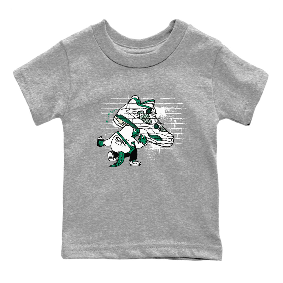 4s Oxidized Green shirts to match jordans Crocodile Artist sneaker match tees Air Jordan 4 Oxidized Green SNRT Sneaker Tees streetwear brand Baby and Youth Heather Grey 2 cotton tee