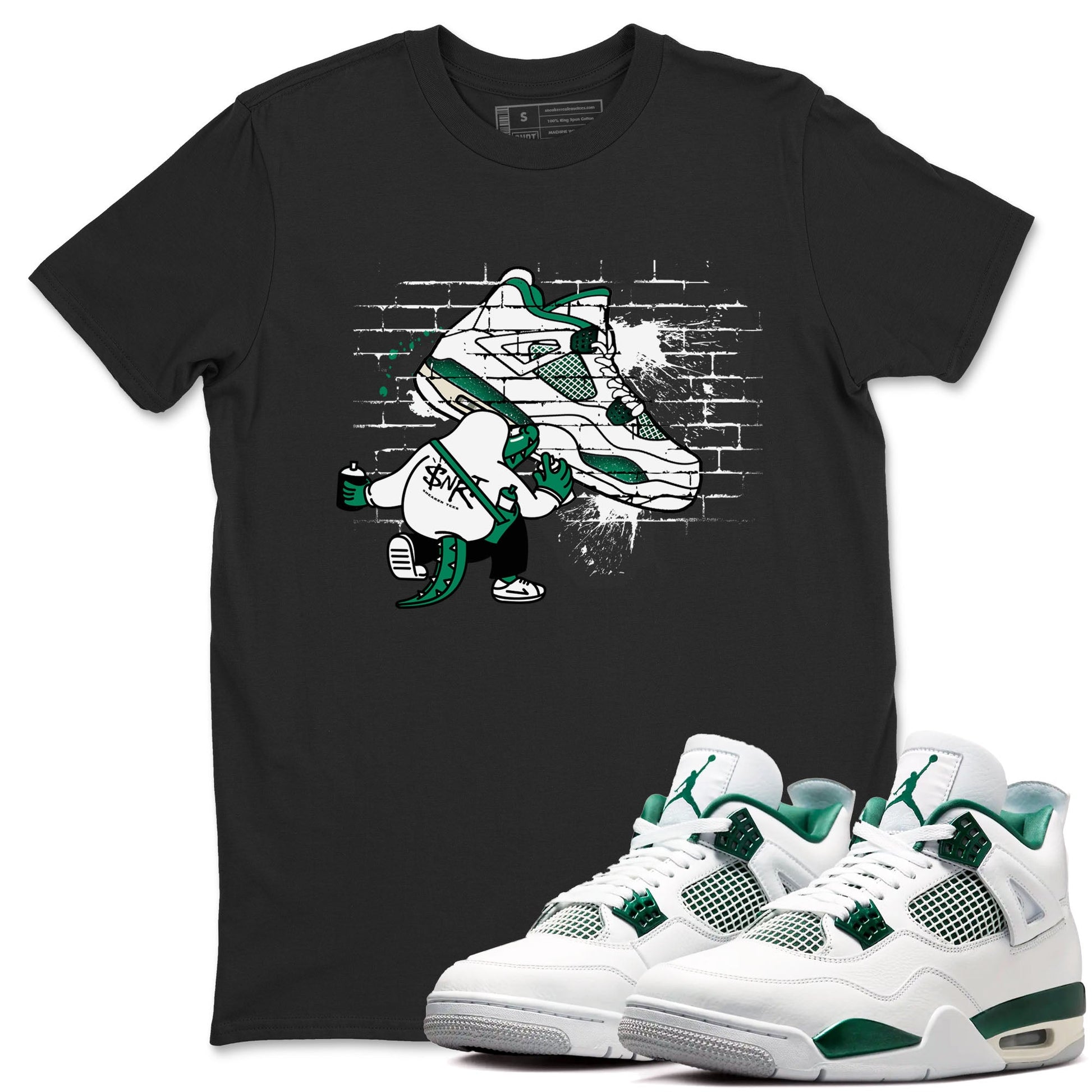 4s Oxidized Green shirts to match jordans Crocodile Artist sneaker match tees Air Jordan 4 Oxidized Green SNRT Sneaker Tees streetwear brand Black 1 unisex cotton tee