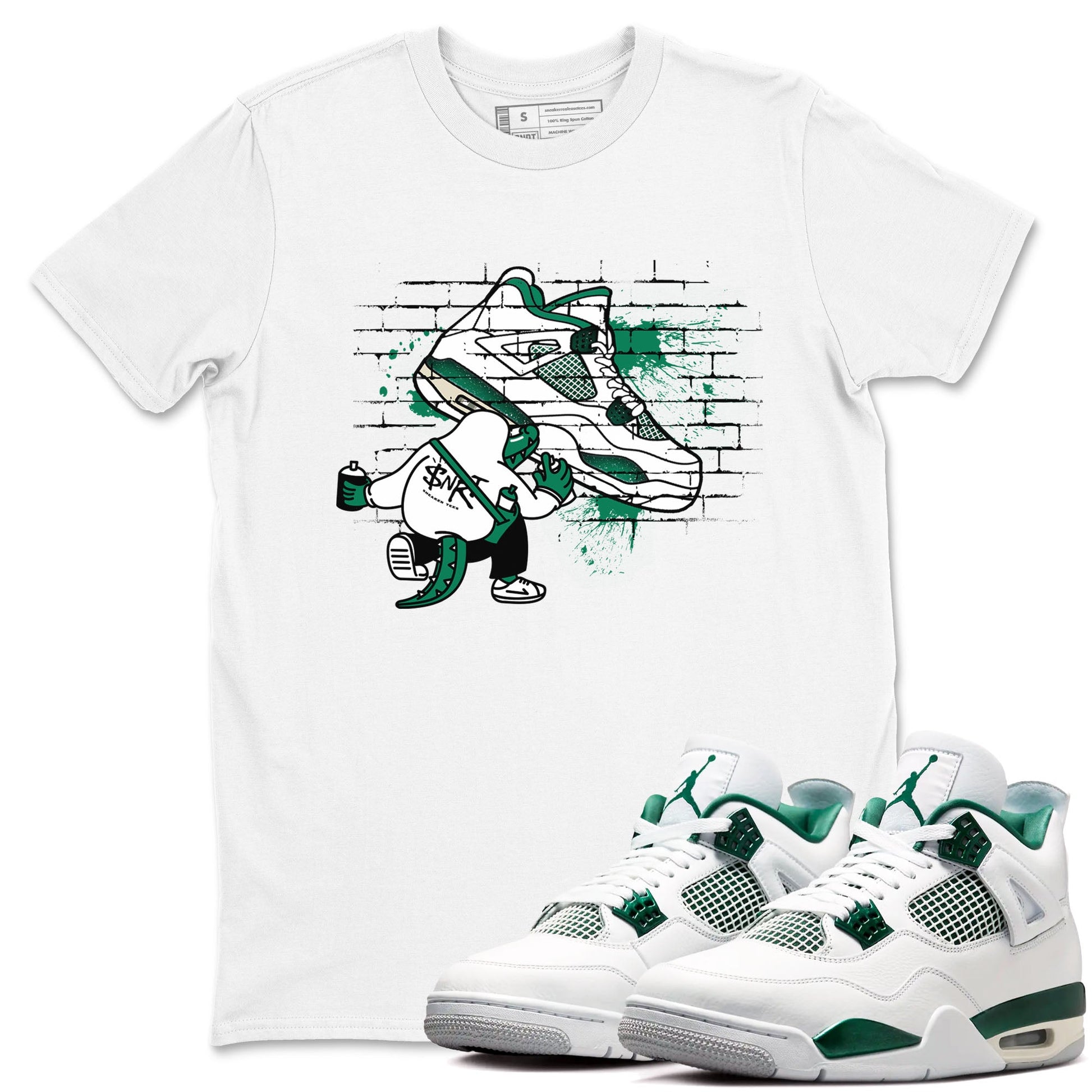 4s Oxidized Green shirts to match jordans Crocodile Artist sneaker match tees Air Jordan 4 Oxidized Green SNRT Sneaker Tees streetwear brand White 1 unisex cotton tee