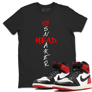 1s Black Toe Reimagined shirts to match jordans Cross Sneakerhead sneaker match tees Air Jordan 1 Black Toe Reimagined match shoes to clothes SNRT Sneaker Tees unisex cotton Black 1 shirts