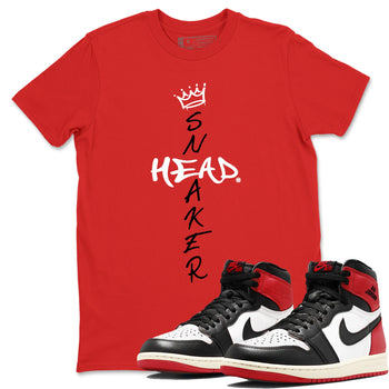 1s Black Toe Reimagined shirts to match jordans Cross Sneakerhead sneaker match tees Air Jordan 1 Black Toe Reimagined match shoes to clothes SNRT Sneaker Tees unisex cotton Red 1 shirts
