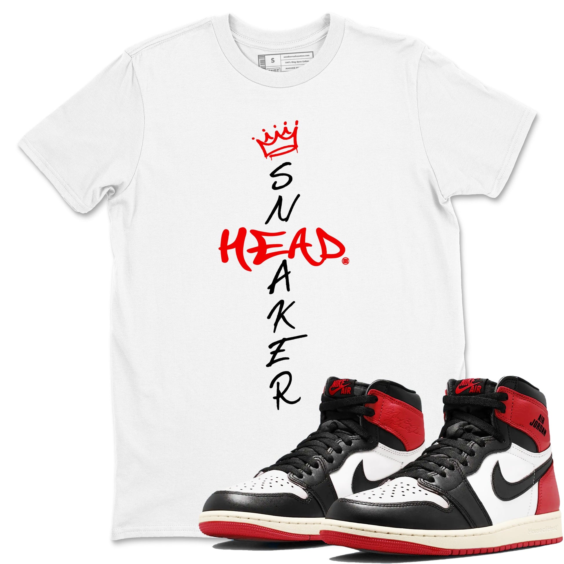 1s Black Toe Reimagined shirts to match jordans Cross Sneakerhead sneaker match tees Air Jordan 1 Black Toe Reimagined match shoes to clothes SNRT Sneaker Tees unisex cotton White 1 shirts