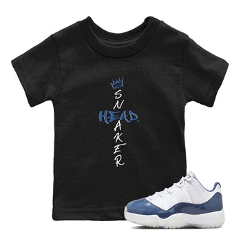 11s Diffused Blue shirts to match jordans Cross Sneakerhead sneaker match tees Air Jordan 11 Diffused Blue SNRT Sneaker Release Tees Youth Baby Black 1 crew neck shirts