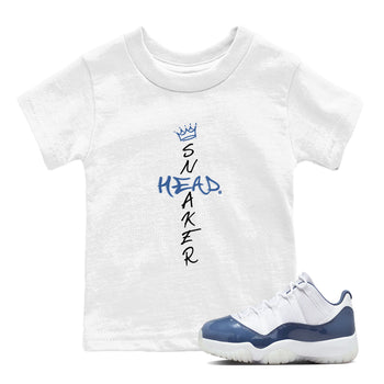 11s Diffused Blue shirts to match jordans Cross Sneakerhead sneaker match tees Air Jordan 11 Diffused Blue SNRT Sneaker Release Tees Youth Baby White 1 crew neck shirts