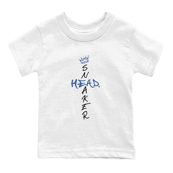 11s Diffused Blue shirts to match jordans Cross Sneakerhead sneaker match tees Air Jordan 11 Diffused Blue SNRT Sneaker Release Tees Youth Baby White 2 crew neck shirts