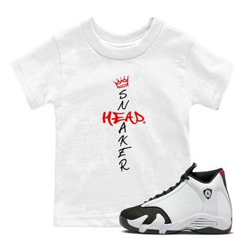 Air Jordan 14 Black Toe t shirts to match sneakers Cross Sneakerhead sneaker match tees 14s Black Toe sneaker match tee SNRT Sneaker Tees Youth Baby White 1 tee